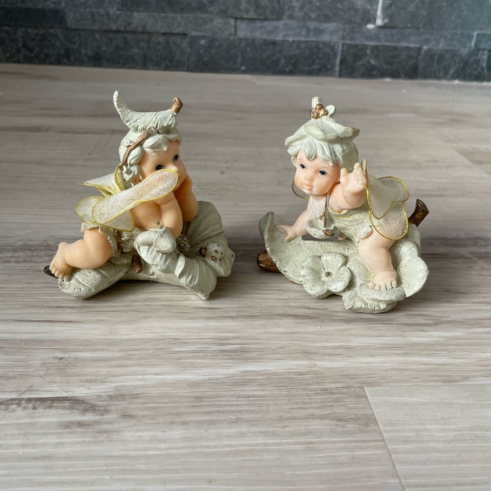 Pair of Vintage Garden Fairy Figurines